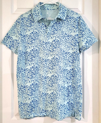 All in Motion Men's M Golf Polo Shirt Blue Short Sleeve Athletic Size Medium