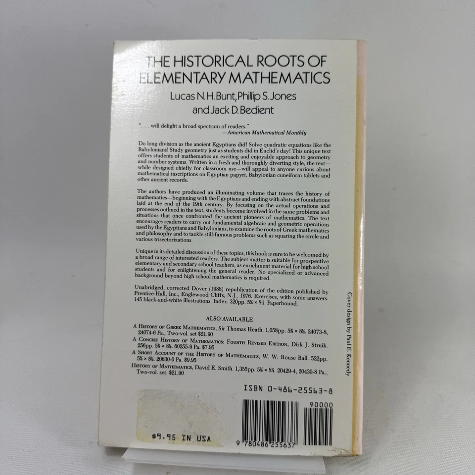 The Historical Roots of Elementary Mathematics by Bedient, Bunt, Jones (PB 2003) - Image 2 of 4