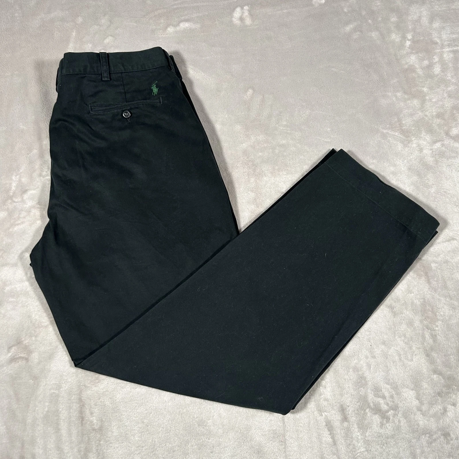 VTG 90s Polo Ralph Lauren Pants Men 38x32 Black Preston Pant Classic Chino EUC