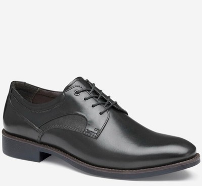 Johnston & Murphy Holcomb Plain Toe Black WP Leather Dress Shoes, NWOB, Sz 11.5M