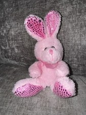 Pink Plush Easter Bunny 8 Inches Sparkly Ears Feet