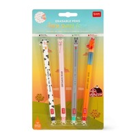 Legami Farm Sweet Farm 4Er Set, LöSchbare Gelstifte Kuh, Schwein, Esel, Hahn