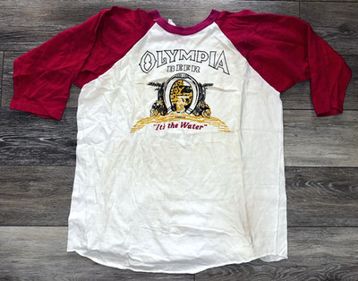 Ultra RARE! Olympia Beer Shirt Vintage 80's Varsity House Men's Size XL