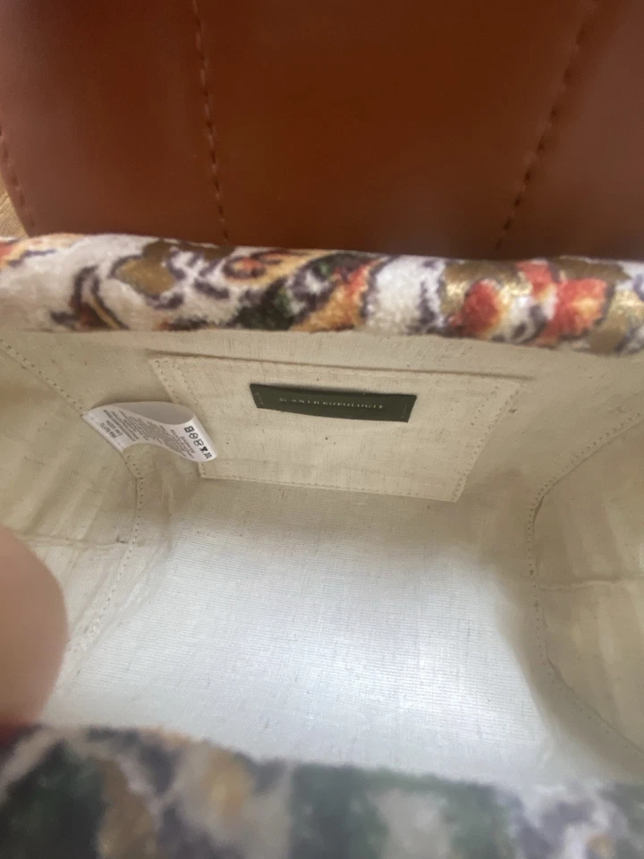 Bolso Bandolera/Hombro Tejido Anthropologie Algodón Y Cuero Raro Foto 3 de 4