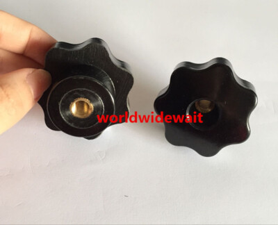 2PCS M8 Black Plastic   Head Clamping Knob   8mm Thread Dia 50mm Head Dia #E10