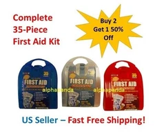 35-Piece First Aid Kit Survival Emergency Hiking Camping Medical Car Bug Out Bag