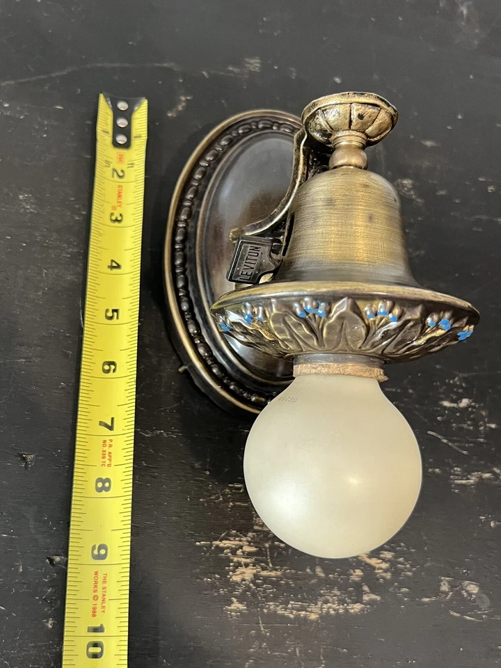 Aplique de pared de latón antiguo bonito cableado 10G Foto 4 de 4