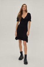 Lace Up Back Smock Mini Dress Size 8