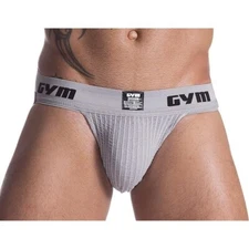 Men's Gym Workout Jockstrap with 2" Waistband (Grey, Small, 1-Pack)