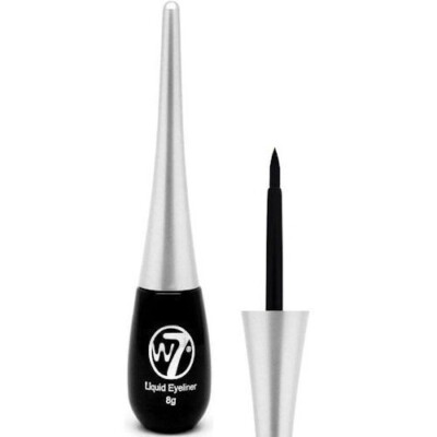 W7 Eye Liner Pot Black - Liquid Brush Precision Fine Flick Dramatic Cat Eyes