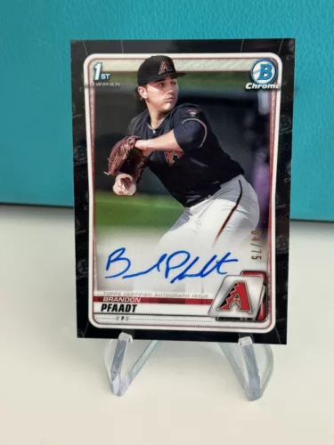 2020 BOWMAN CHROME DRAFT REFRACTOR BRANDON PFAADT RC AUTO Black /75