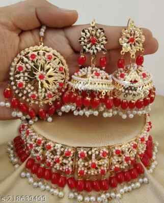 Maang Tikka Indien Bollywood Perles Vertes Et Doré - Bijou Front, Ton Or