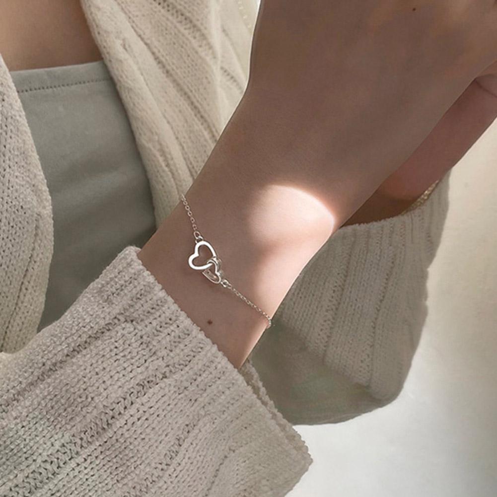 Heart Double Sided Silver Bracelet Adjustable Bracelet Heart Double Sided Silver Bracelet Adjustable Bracelet