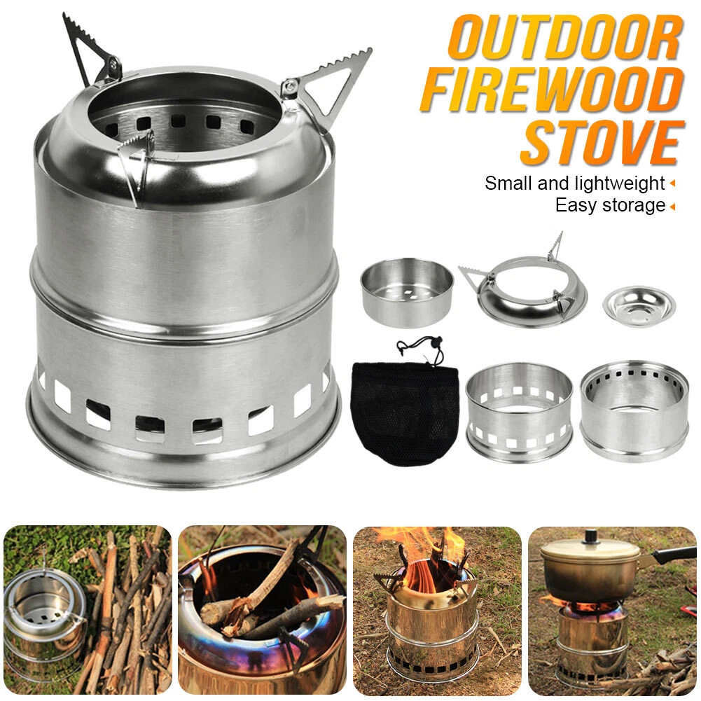 Portable Wood Burning Stove Stainless steel Stove Party Camping Stove  Outdoor | eBay