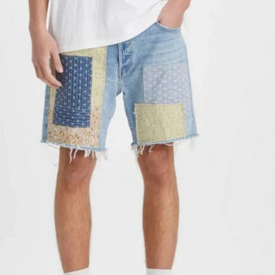 Levis Premium 501 150th Anniversary 93 Sashiko Patchwork Shorts Size 33 NWT