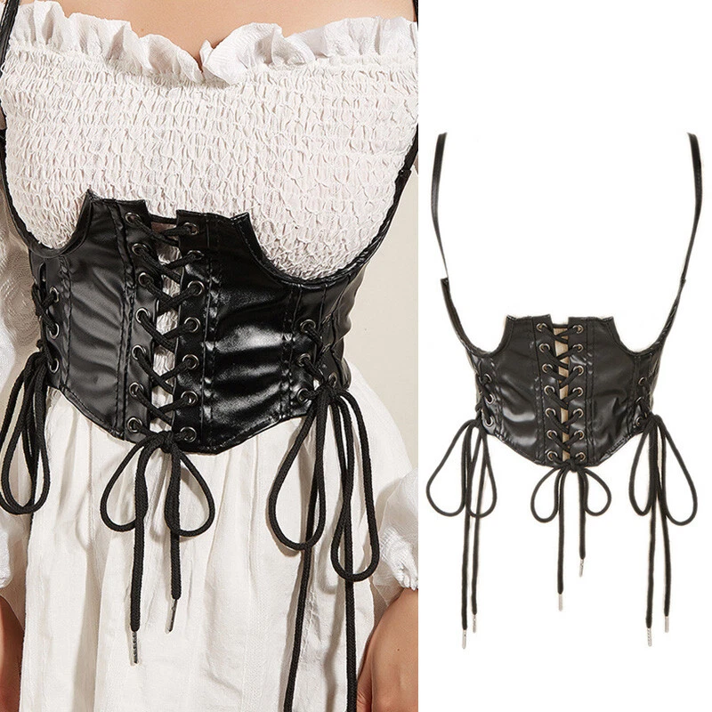 Cintura Corsetto Waspie Regolabile Con Lacci - Fascia Elastica Larga 20 Cm Per Donna, Stile Vintage E Retrò, Perfetta Per Costumi Cosplay, Pirata E Uso Quotidiano - 2