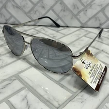NWT Panama Jack Sunglasses S06586SPO030 Polarized Aviator Silver Mirrored