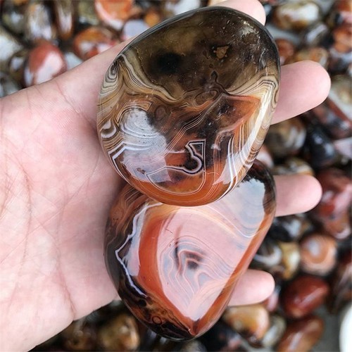 Natural Sardonyx Red Agate Quartz Crystal Energy Polished Tumbled Stone Healing - Picture 10 of 24