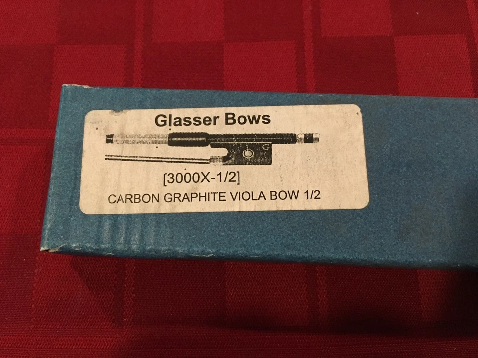 GLASSER 1/2 SIZE CARBON GRAPHITE VIOLA BOW 3000X12 LIST $175  - Image 2 of 3