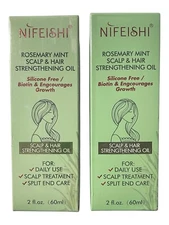 Rosemary Mint Scalp & Hair Strengthening Oil -with Biotin - 2 PACK -2 fl oz each
