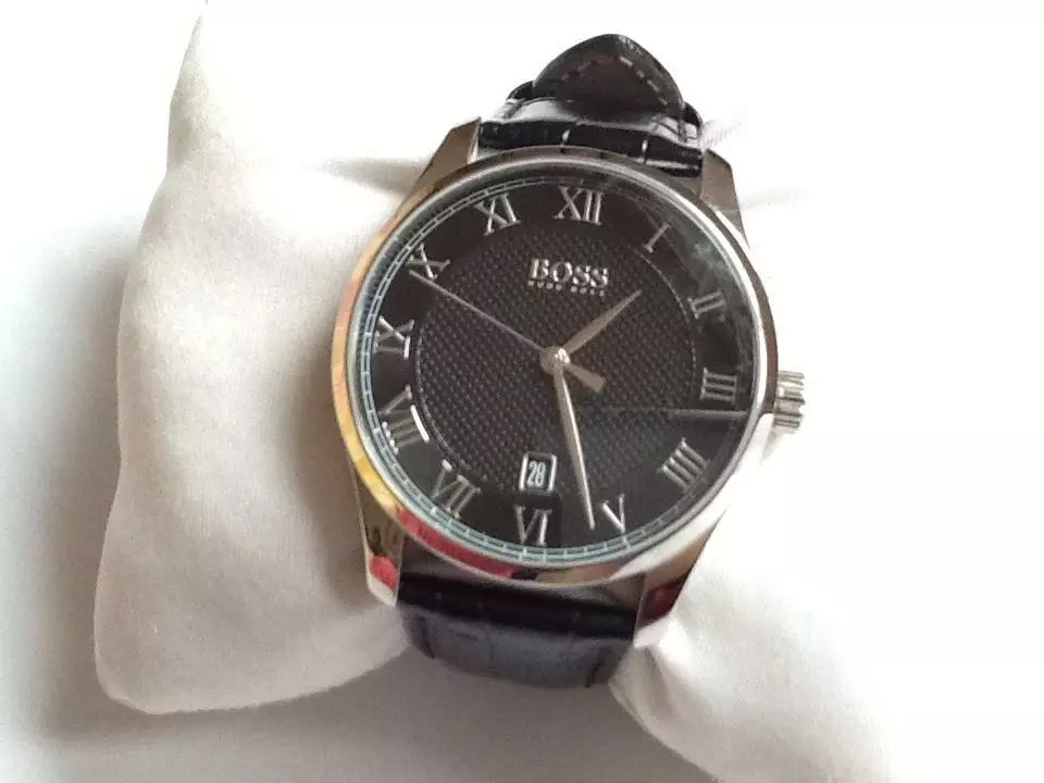 Pre owned Hugo Boss Boss Men s Watch. Silver. Black strap. HB.324.1.14.3070