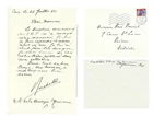 HANDWRITTEN LETTER FROM GASTON BACHELARD TO RENÉ BOIREL + ENVELOPE + PRESS CUT