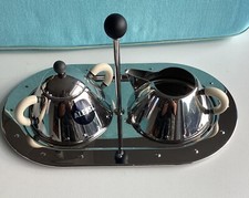****ALESSI — Michael Graves grau/schwarz, 3-tlg. Set:  Milch+Zucker+Tablett ****