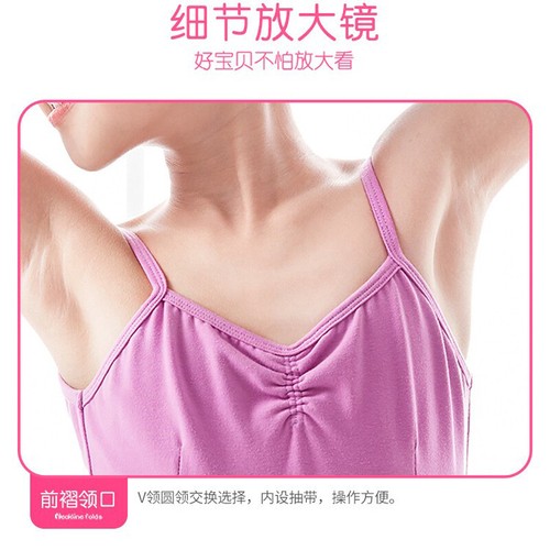 Girls Sleeveless Ballet Leotard Cotton Gymnastics Bodysuit Jumpsuit Dancewear 3C - Picture 4 of 17