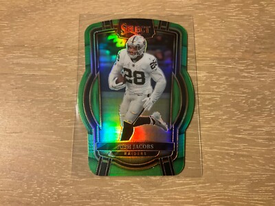 2022 Panini Select Football Josh Jacobs Club Level Neon Green Die-Cut 128/299 SP