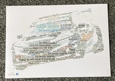 2022 BTCC Gordon Shedden No.52 Halfords Racing w/ Cataclean Word Art ~ A4 Poster