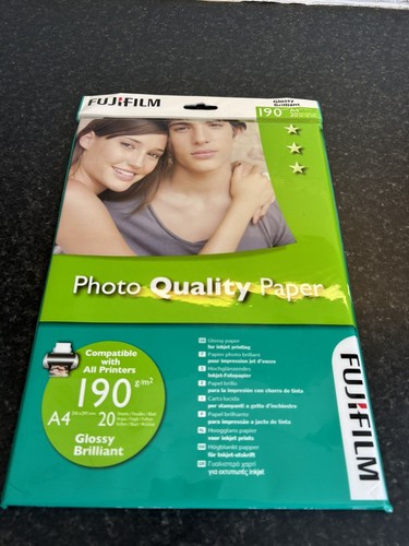 FujiFilm 190G A4 Photo Quality Printer Paper Glossy Brilliant x20 Sheets NEW