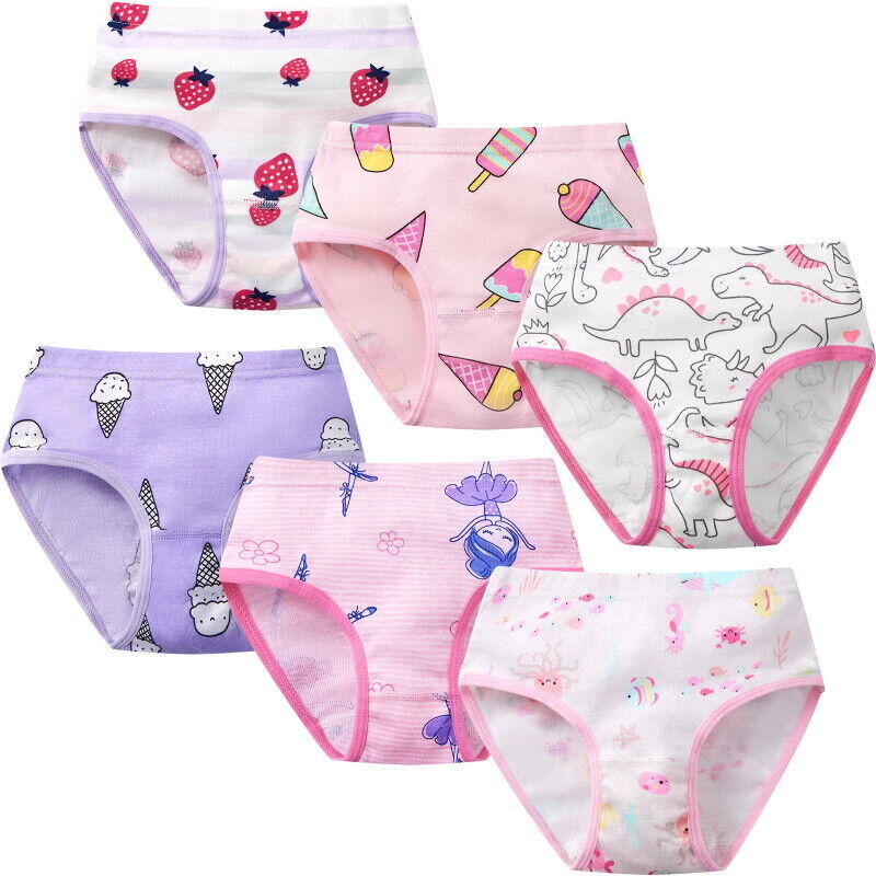 2-10T Girls Underwear Breathable Cotton Briefs Comfort Baby Panties 6 Pack  US