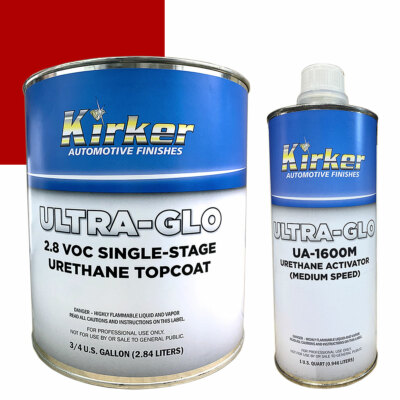 0.75 Gallon Kirker Ultra-Glo Urethane Car Paint Viper Red UA-51439 Med Activator