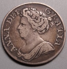 1711 Queen Anne Silver Shilling Coin-Very Good Condition-Collectable Coin