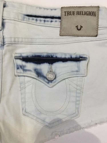 TRUE RELIGION WOMEN JOEY DISTRESS CUT OFF SHORT W FLAPS WC568XD9B NWT 31W $179 - Picture 5 of 8