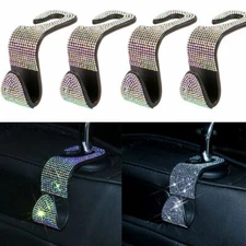 4PCS Bling Car Seat Back Headrest Hooks Hanger Holder Hook for Bag Purse Cloth