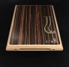 travel cajon from cre8r music--wooden- dark stain, red carry bag included