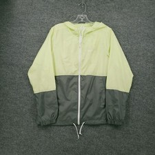 Columbia Jacket Womens S Small Green Full Zip Windbreaker Hooded Drawstring