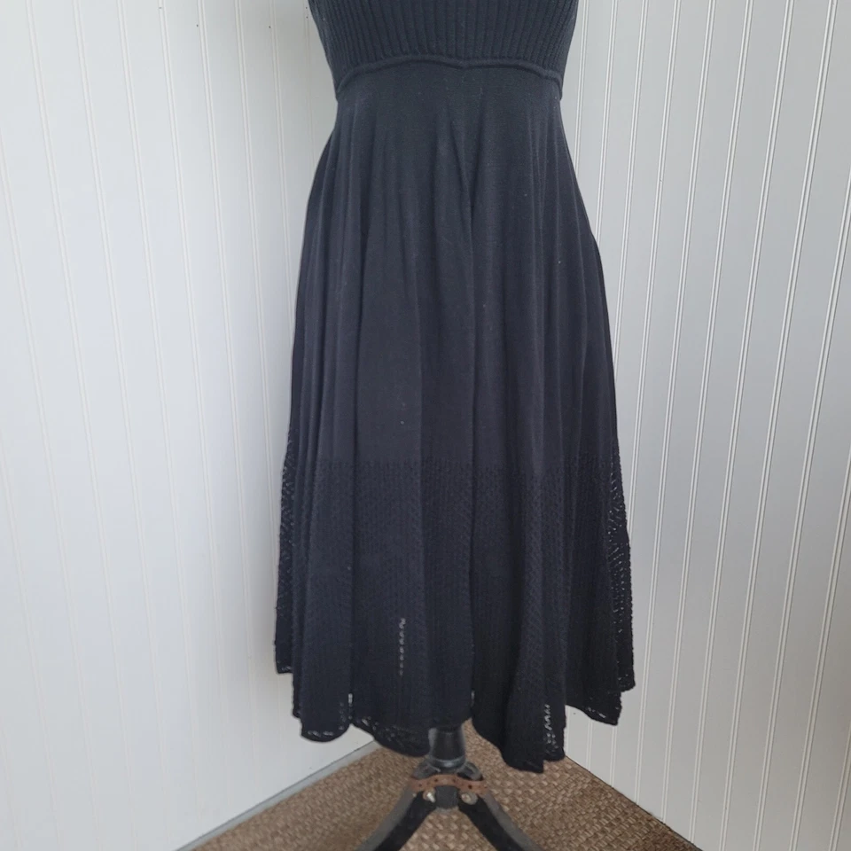 Catherine Malandrino Dress Knit Sleveless Black Ribbed Stretch Padded Bust Sz 4 - Image 3 of 4