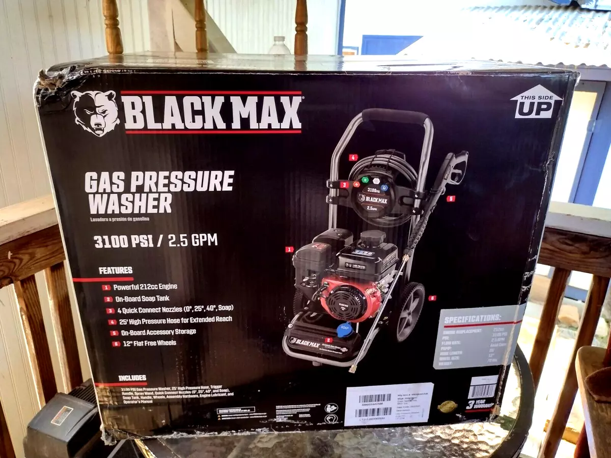 Black max gas 2024 pressure washer 3100