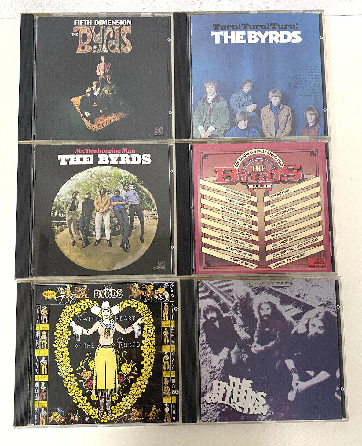 THE BYRDS 6 CD Lot Fifth Dimension, Mr Tambourine Man, Turn Turn Turn, + More