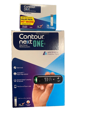 Contour Next Blood Glucose Test Strips 70 Count Plus Meter ONE Exp: 04/30/2027