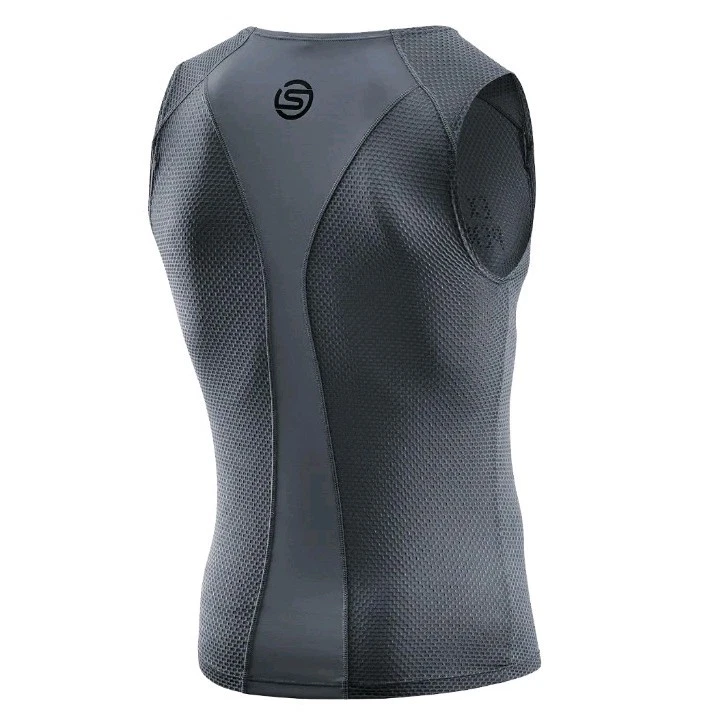 SKINS Mens sleeveless Baselayer Tank Top charcoal grey size XS activewear  - Image 2 of 2