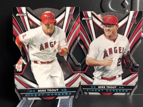 2021 Topps Finest Mike Trout Finest Careers #FCI-6&8 Die-Cut Angels Insert Card