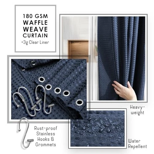 Navy Blue Shower Caddy & Bathroom Storage Set