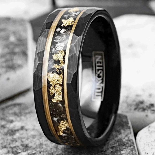Tungsten Rings for Men Wedding Bands for Him Womens Wedding Bands for Her 8mm Bl - 第 4/11 張圖片