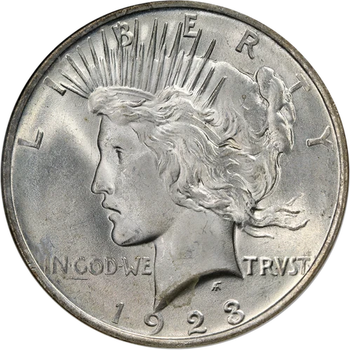 1923-P Peace Dollar ANACS MS65 Superb Eye Appeal Strong Strike