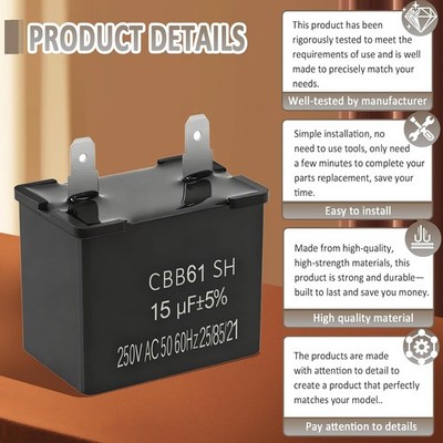 ERP Run Capacitor for Frigidaire FFFH20F2QWC FRS6HR5JW4 FGHS2631PF4A LFFU14F5HWN