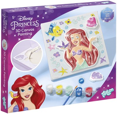 Totum 44371 Disney Princess Ariel Plaster Painting Creative Art Project, 16 x 16