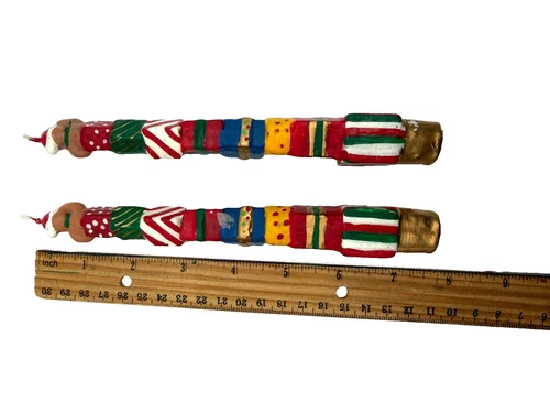 Vintage Giftco Christmas Teddy Bear Taper Candles 8"  NEW image 4
